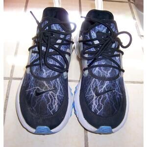 Nike Youth React Presto Lightning Black Blue Sneakers BQ4002-008 Sz 6.5Y (Wmn 8)